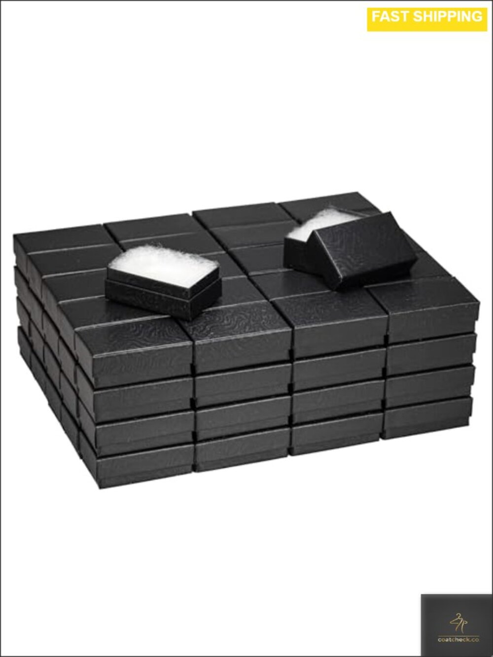 Cotton Filled Jewelry Boxes Case of 100 Rigid Cardboard Gift Packaging